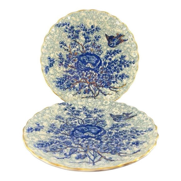 Circa 1880s Hand Painted Farmhouse Decor Country Cottage Plate Dish Set 2 VTG - Picture 10 of 11